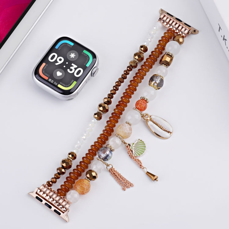 For Apple Watch 42mm / 41mm / 40mm / 38mm Shell Beads Chain Watch Band