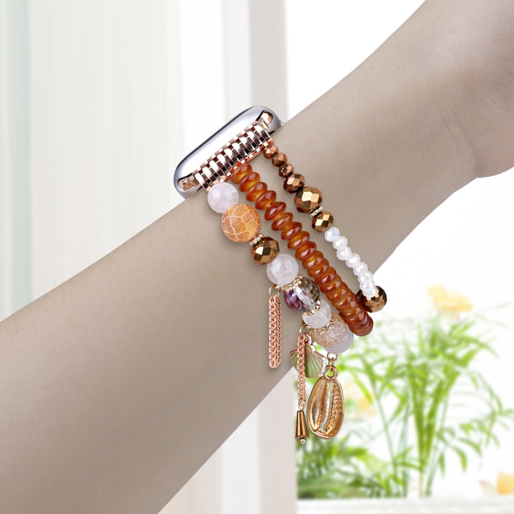 For Apple Watch 42mm / 41mm / 40mm / 38mm Shell Beads Chain Watch Band