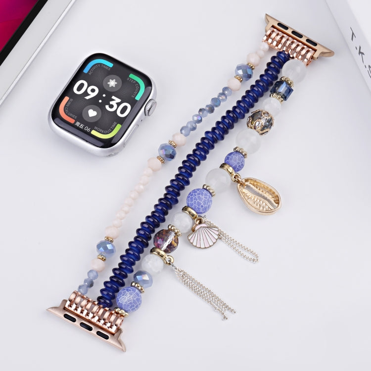 For Apple Watch 42mm / 41mm / 40mm / 38mm Shell Beads Chain Watch Band