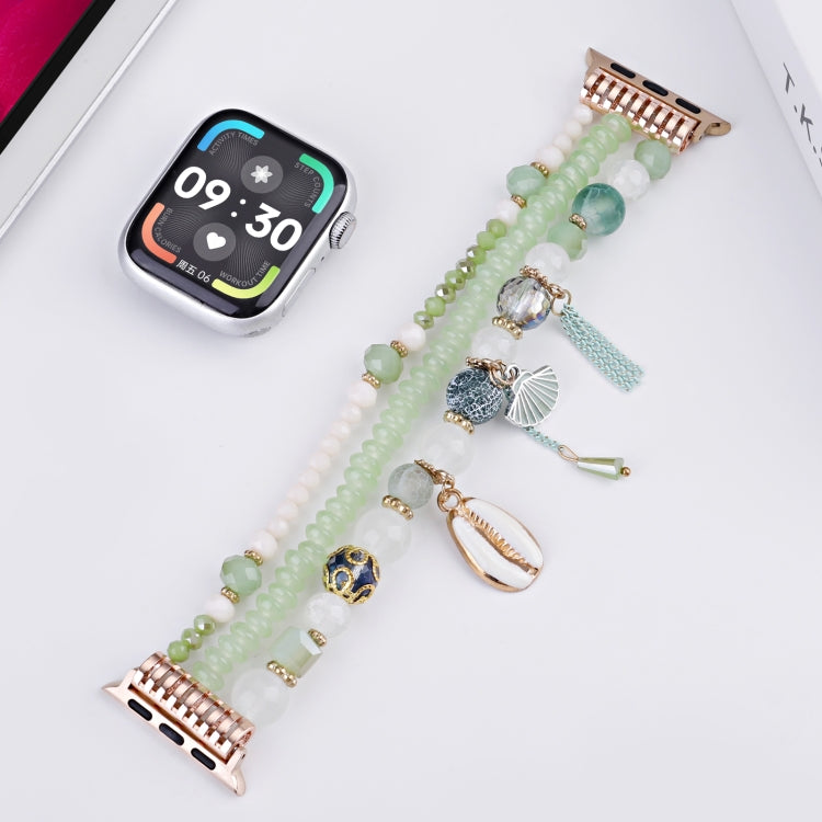 For Apple Watch 42mm / 41mm / 40mm / 38mm Shell Beads Chain Watch Band