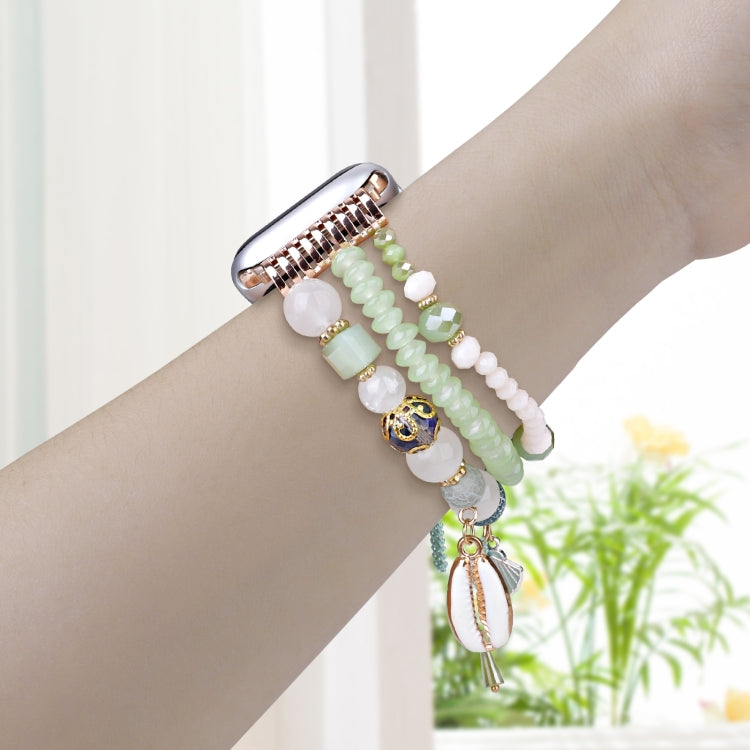 For Apple Watch 42mm / 41mm / 40mm / 38mm Shell Beads Chain Watch Band