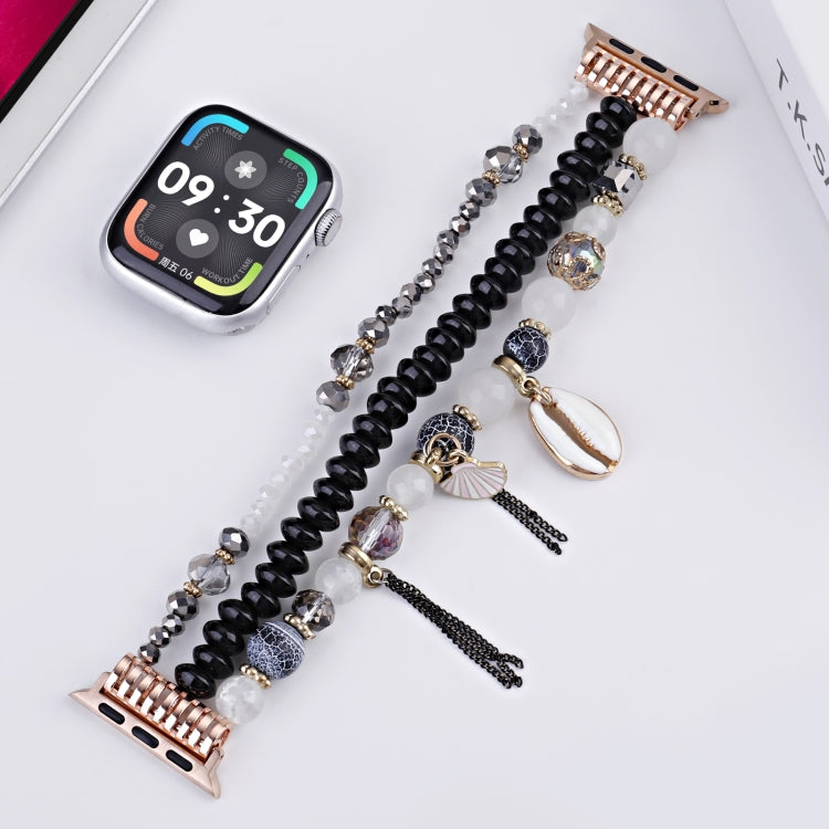 For Apple Watch 42mm / 41mm / 40mm / 38mm Shell Beads Chain Watch Band