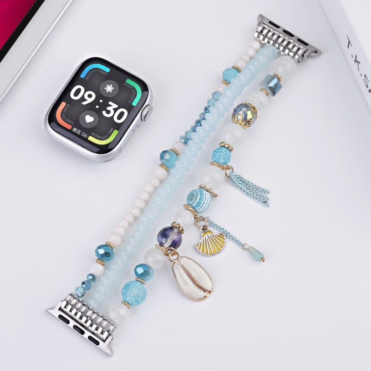 For Apple Watch 42mm / 41mm / 40mm / 38mm Shell Beads Chain Watch Band