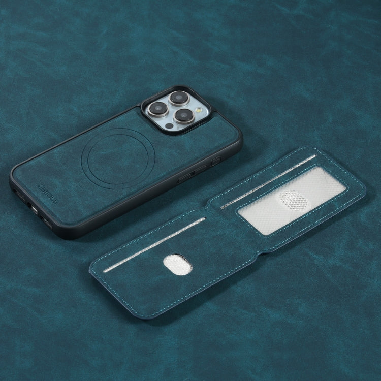 For iPhone 16 Pro ESEBLE E2 Retro Texture Card Slots MagSafe RFID Leather Case