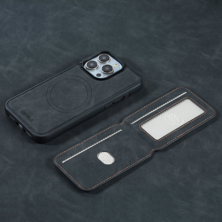 For iPhone 16 Pro Max ESEBLE E2 Retro Texture Card Slots MagSafe RFID Leather Case