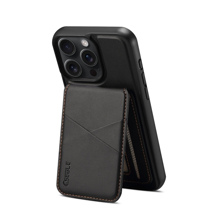 For iPhone 13 Pro Max ESEBLE E3 Plain Texture Card Slots MagSafe RFID Leather Case