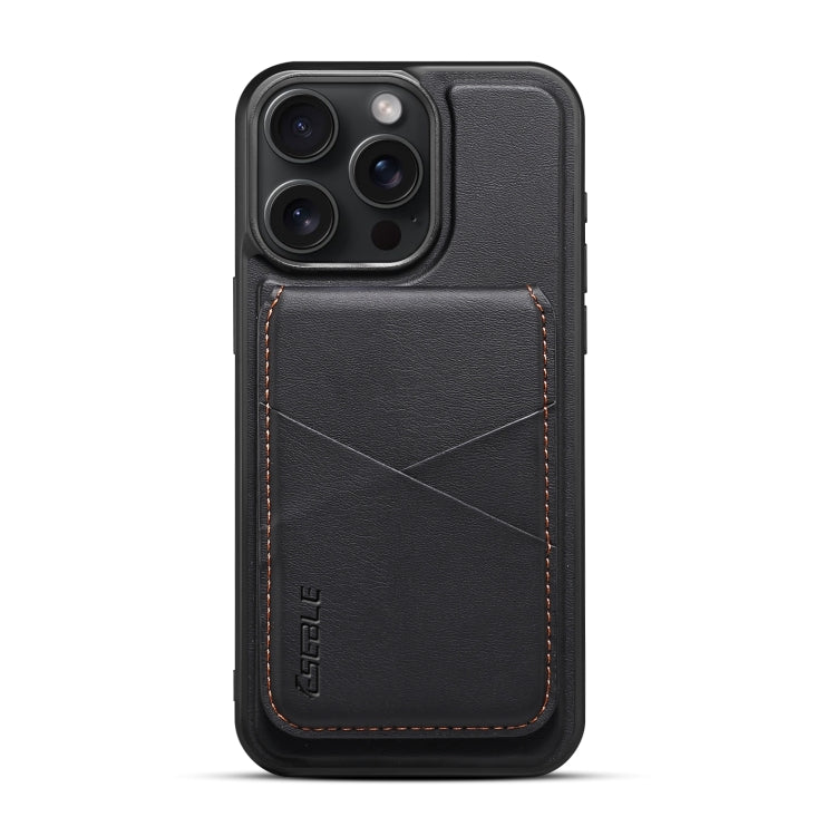 For iPhone 16 Plus ESEBLE E3 Plain Texture Card Slots MagSafe RFID Leather Case