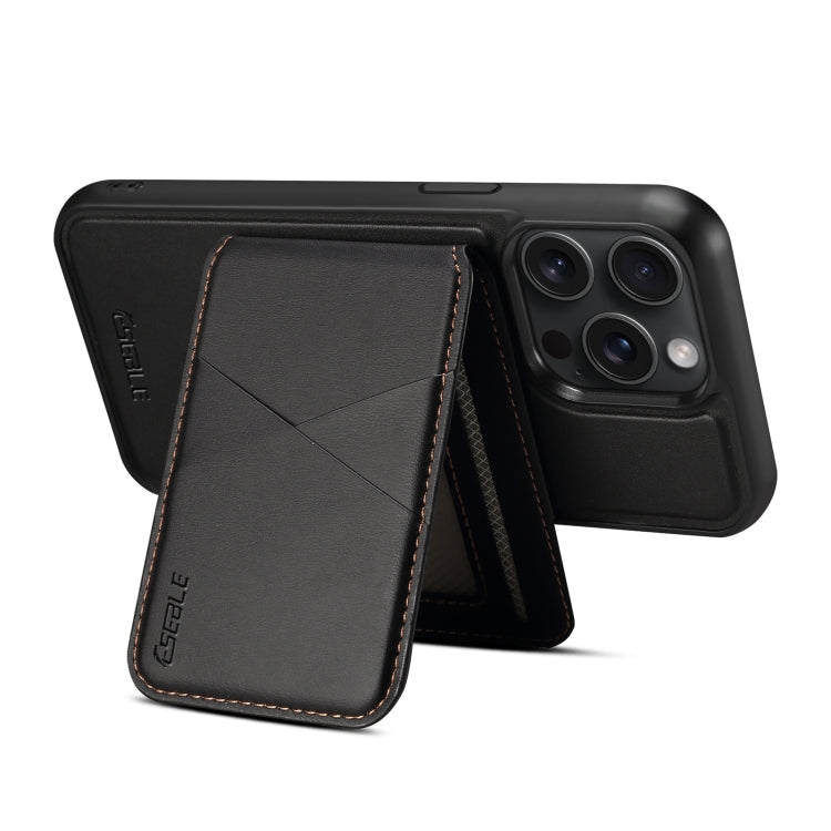 For iPhone 16 Pro Max ESEBLE E3 Plain Texture Card Slots MagSafe RFID Leather Case