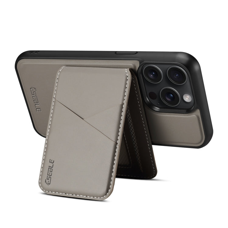 For iPhone 16 Pro Max ESEBLE E3 Plain Texture Card Slots MagSafe RFID Leather Case