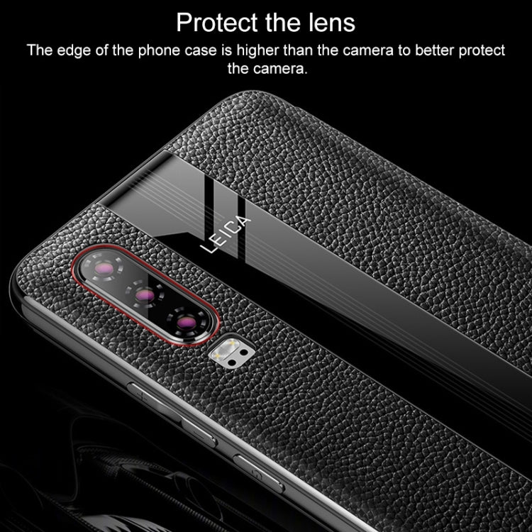 For Huawei P30 Pro Genuine Leather Smart Flip Protective Case(Red)