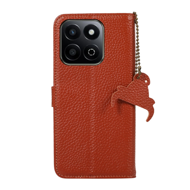 For Honor Play 60 Plus Genuine Leather Litchi Texture RFID Leather Phone Case