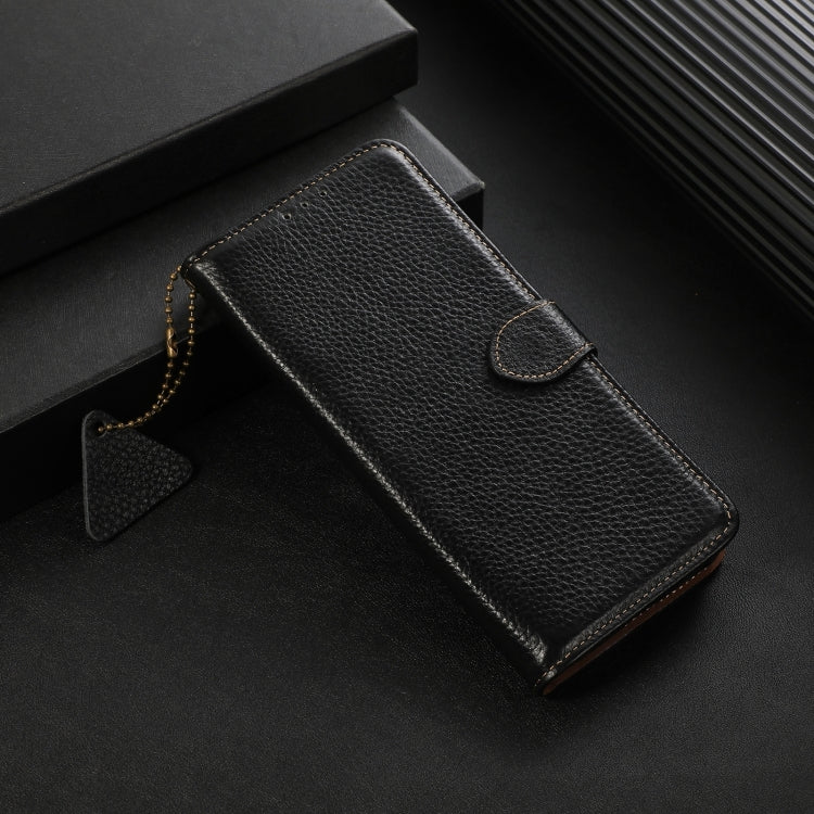 For Honor X9c Genuine Leather Litchi Texture RFID Leather Phone Case