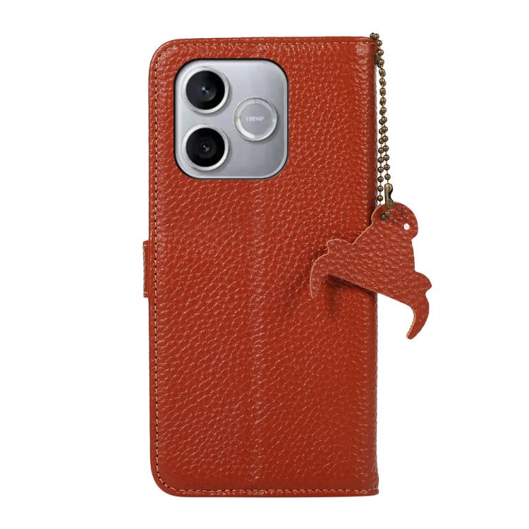 For Honor 600 Lite Global Genuine Leather Litchi Texture RFID Leather Phone Case
