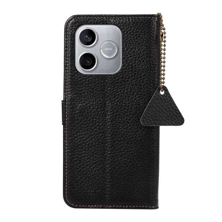 For Honor 600 Lite Global Genuine Leather Litchi Texture RFID Leather Phone Case