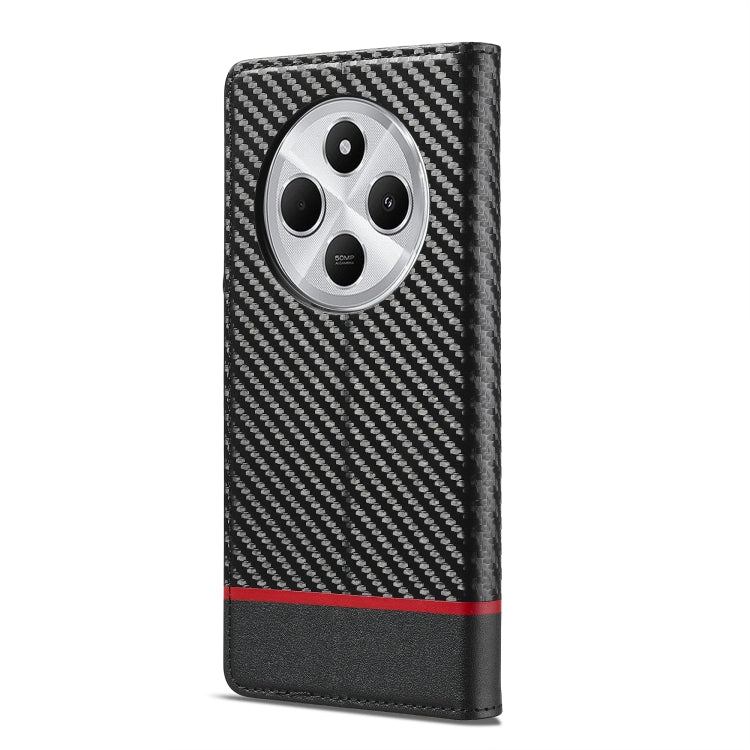 For Redmi 14C 4G LC.IMEEKE Carbon Fiber Texture Flip Leather Phone Case