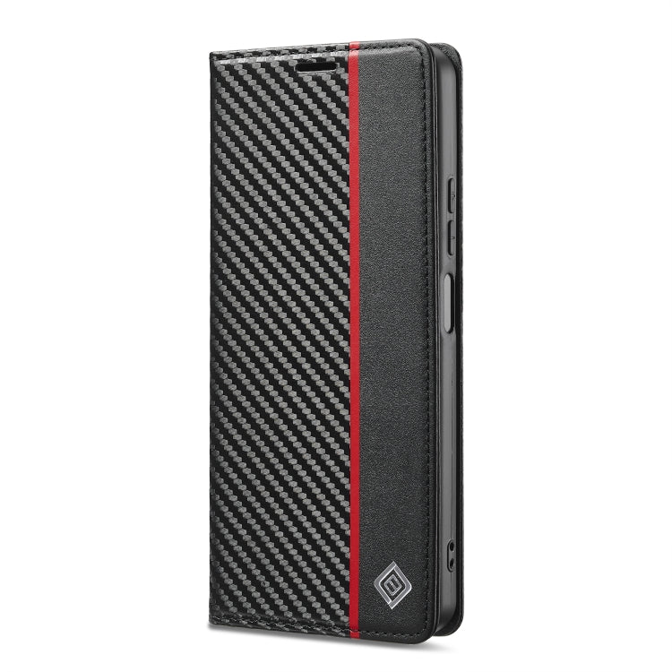 For Redmi 14C 4G LC.IMEEKE Carbon Fiber Texture Flip Leather Phone Case