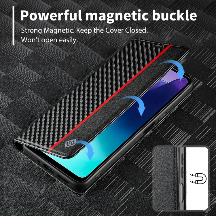 For Redmi 14C 4G LC.IMEEKE Carbon Fiber Texture Flip Leather Phone Case
