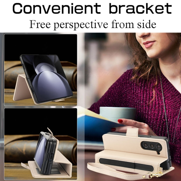 For Samsung Galaxy Fold5 5G Side Buckle Leather Phone Case
