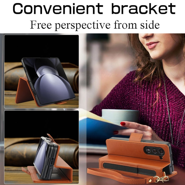 For Samsung Galaxy Fold5 5G Side Buckle Leather Phone Case