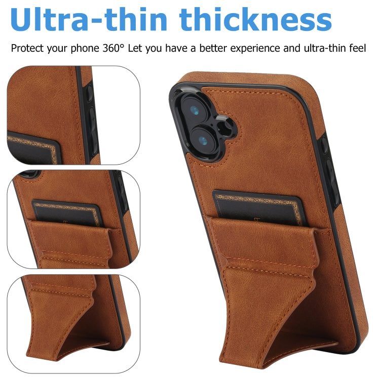 For iPhone 16 Plus Ultra-thin Shockproof Phone Protective Case with Holder