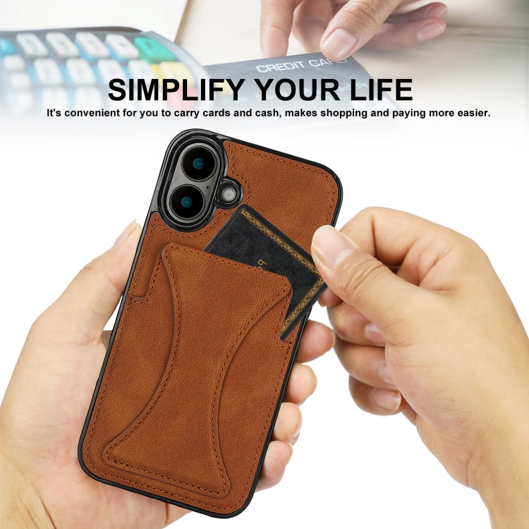 For iPhone 16 Plus Ultra-thin Shockproof Phone Protective Case with Holder
