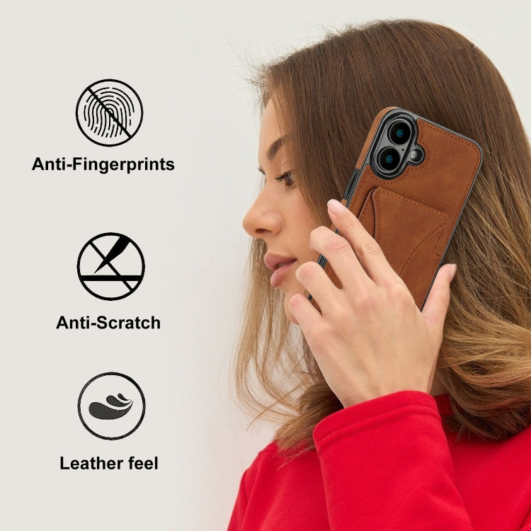 For iPhone 16 Plus Ultra-thin Shockproof Phone Protective Case with Holder