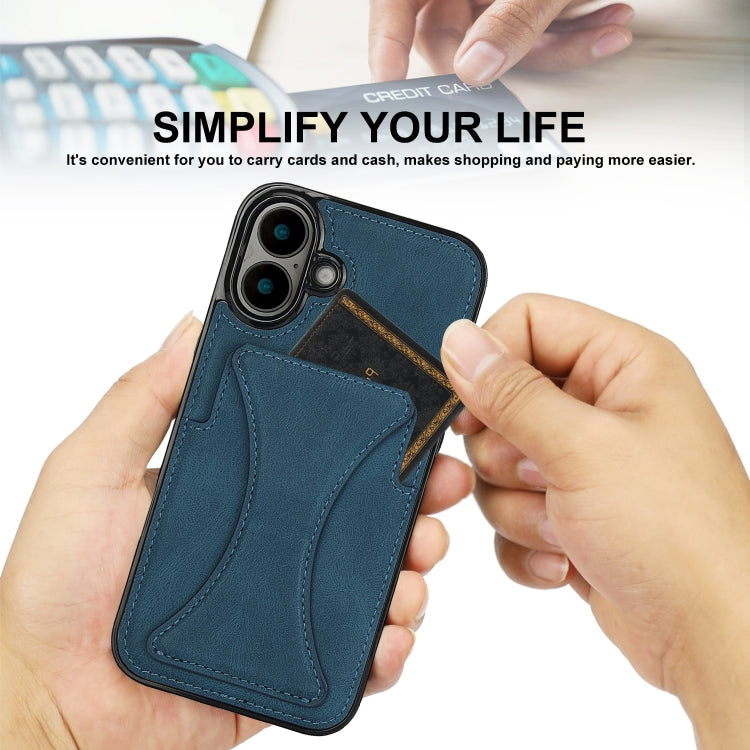 For iPhone 16 Plus Ultra-thin Shockproof Phone Protective Case with Holder
