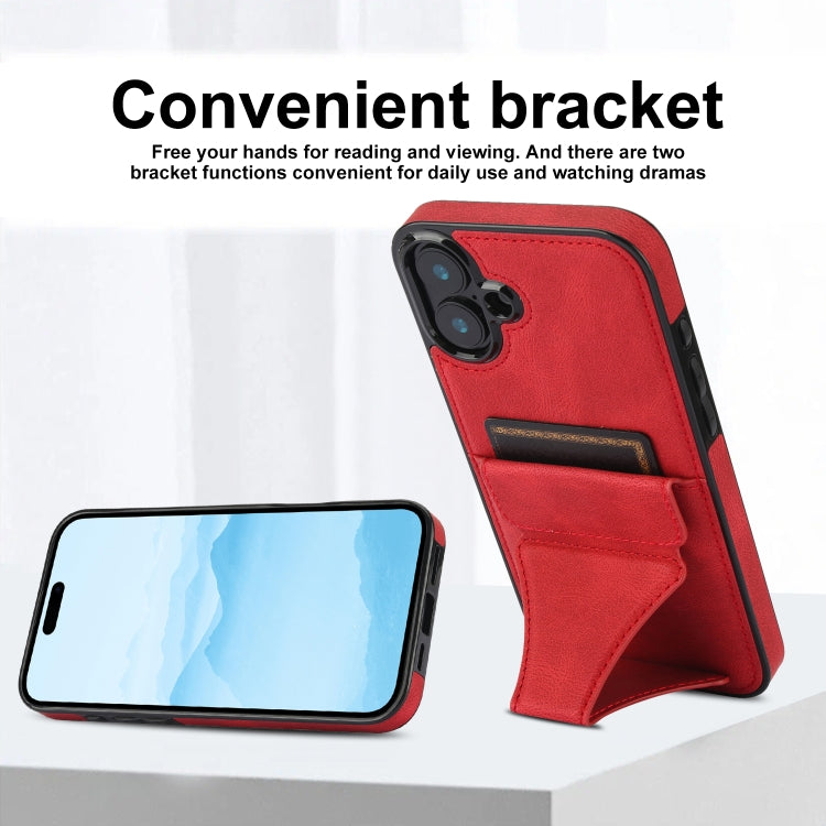 For iPhone 16 Plus Ultra-thin Shockproof Phone Protective Case with Holder