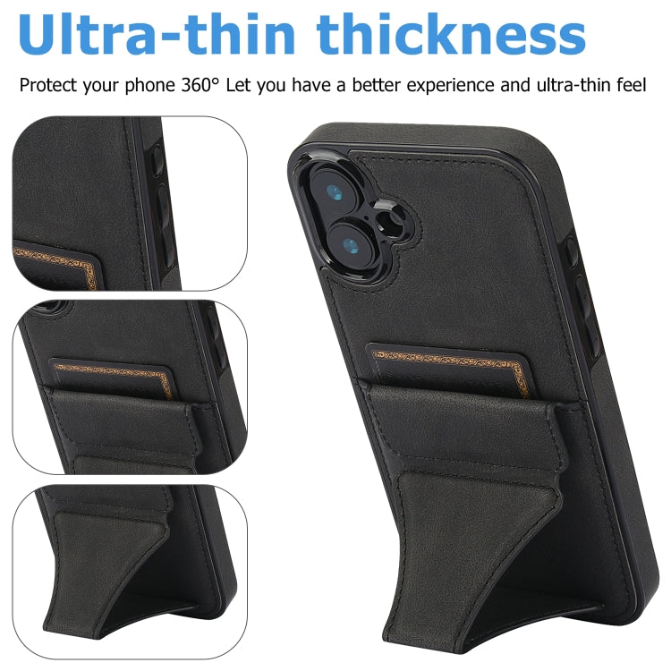 For iPhone 16 Plus Ultra-thin Shockproof Phone Protective Case with Holder