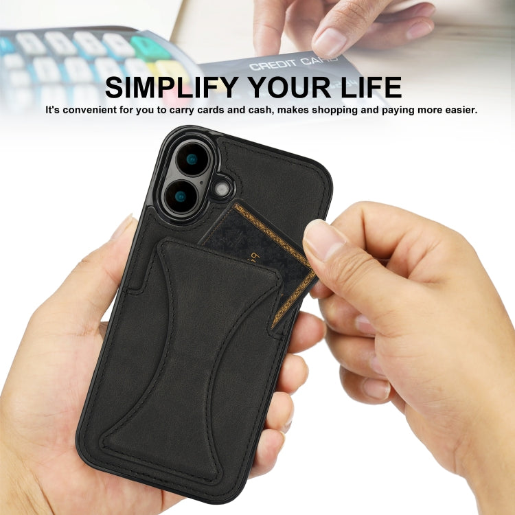 For iPhone 16 Plus Ultra-thin Shockproof Phone Protective Case with Holder