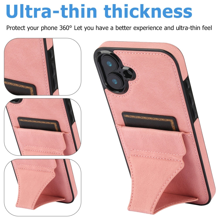 For iPhone 16 Plus Ultra-thin Shockproof Phone Protective Case with Holder