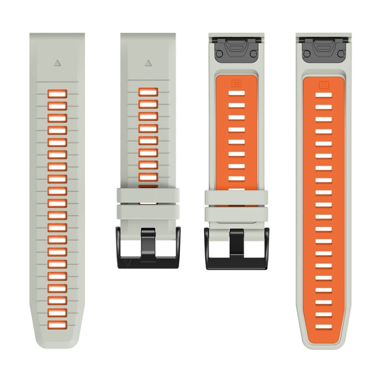 For Garmin 26mm Two Color Quick Release Silicone Watch Band with Tool