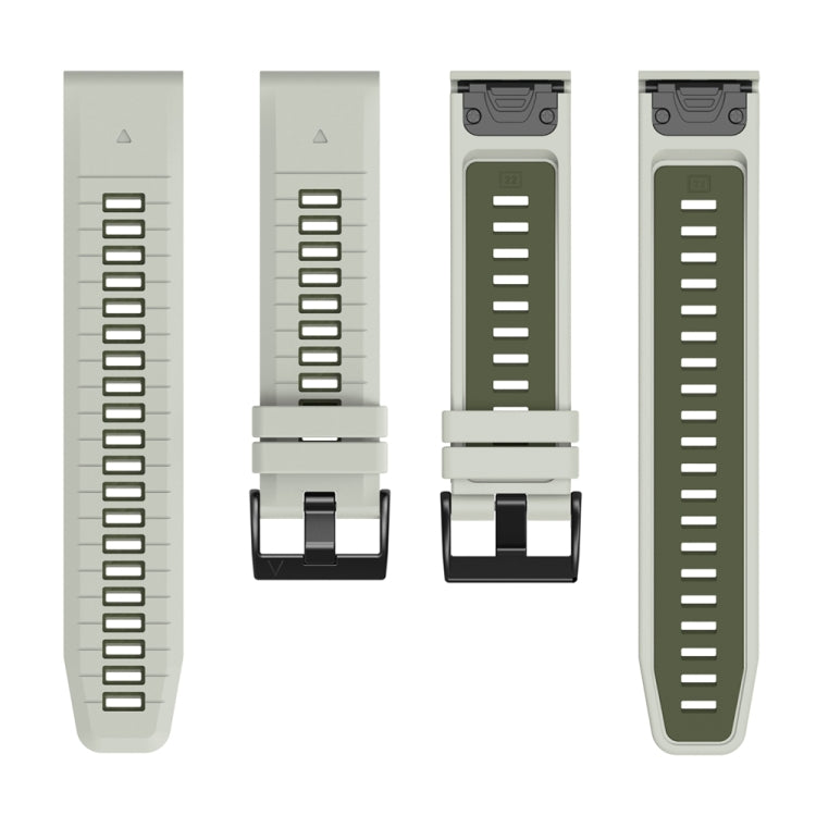 For Garmin 26mm Two Color Quick Release Silicone Watch Band with Tool