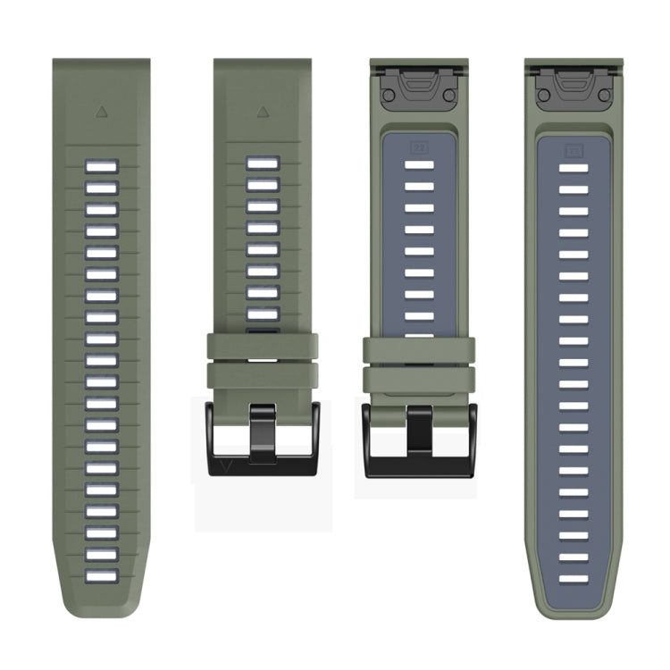 For Garmin 26mm Two Color Quick Release Silicone Watch Band with Tool
