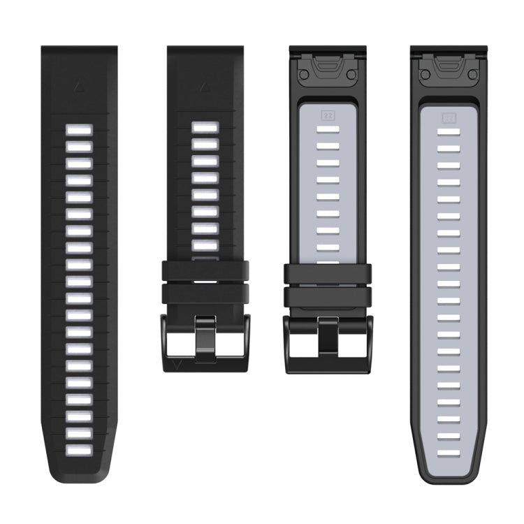 For Garmin 22mm Two Color Quick Release Silicone Watch Band with Tool