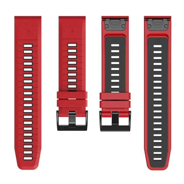 For Garmin 22mm Two Color Quick Release Silicone Watch Band with Tool