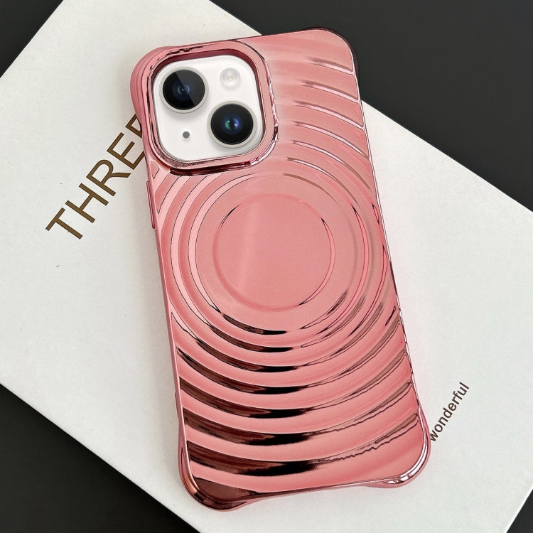For iPhone 15 Plus Electroplating Wave MagSafe Phone Case