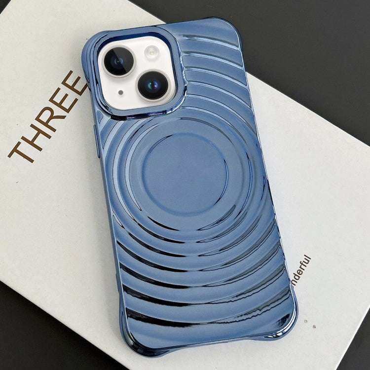 For iPhone 15 Plus Electroplating Wave MagSafe Phone Case