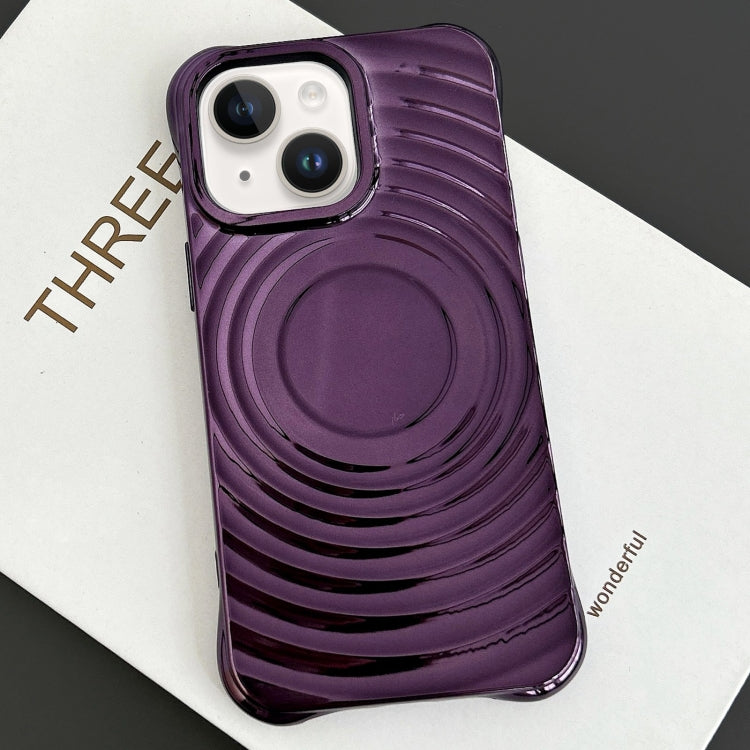 For iPhone 15 Electroplating Wave MagSafe Phone Case