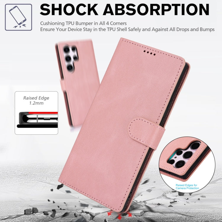 For Samsung Galaxy S24 Ultra 5G Fantasy Skin-feel Calfskin Texture Leather Phone Case