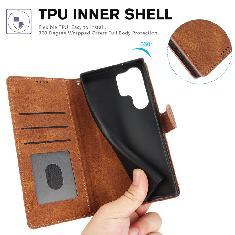 For Samsung Galaxy S25 Ultra 5G Fantasy Skin-feel Calfskin Texture Leather Phone Case