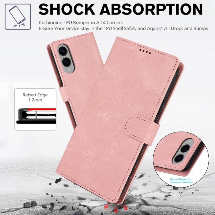 For Samsung Galaxy S25 Edge 5G Fantasy Skin-feel Calfskin Texture Leather Phone Case