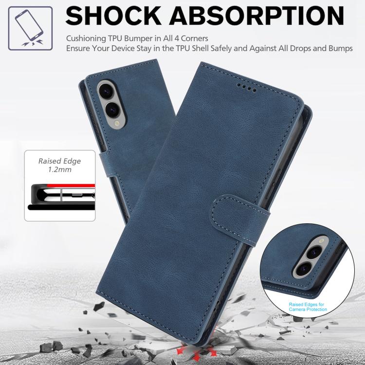 For Samsung Galaxy S25 Edge 5G Fantasy Skin-feel Calfskin Texture Leather Phone Case