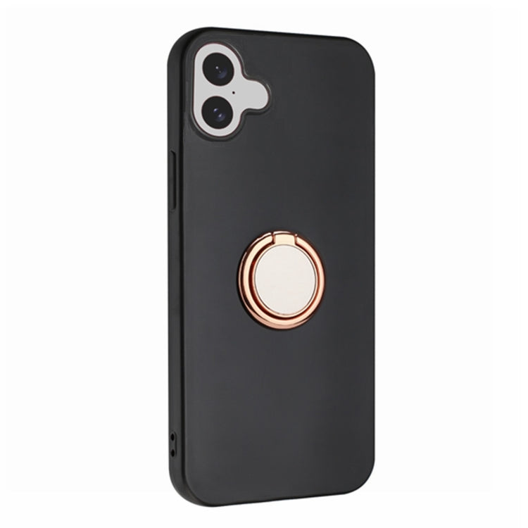 For iPhone 16 Matte Ring Holder TPU Phone Case