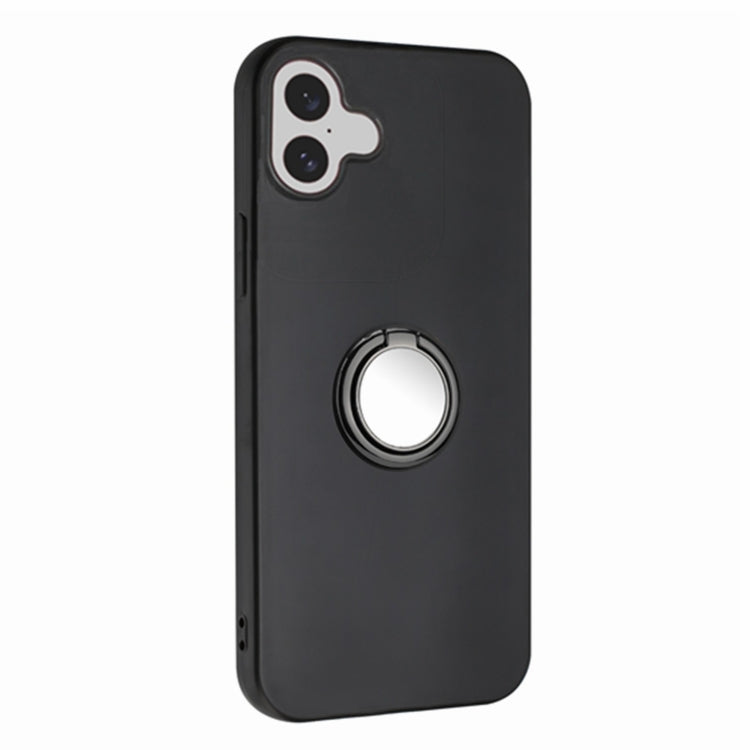 For iPhone 16 Matte Ring Holder TPU Phone Case