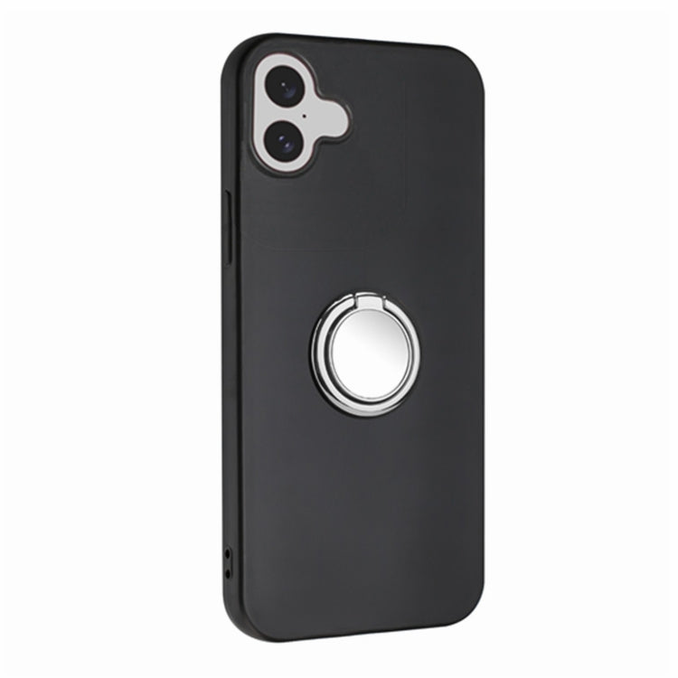 For iPhone 16 Matte Ring Holder TPU Phone Case