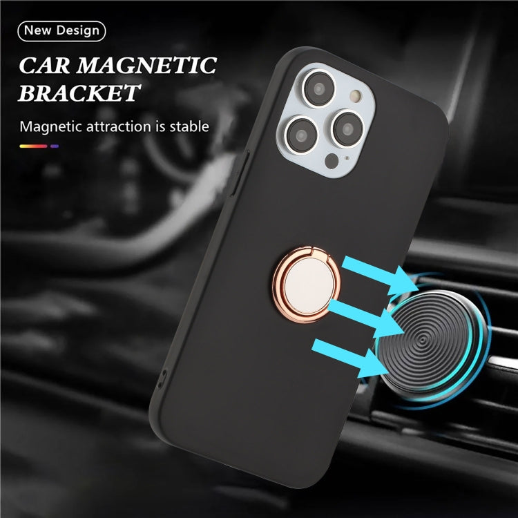 For iPhone 15 Pro Matte Ring Holder TPU Phone Case