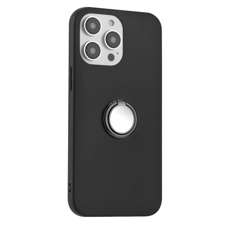 For iPhone 15 Pro Matte Ring Holder TPU Phone Case