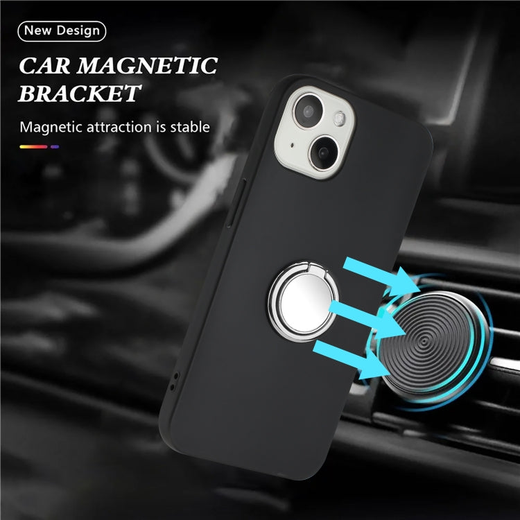 For iPhone 14 Plus Matte Ring Holder TPU Phone Case