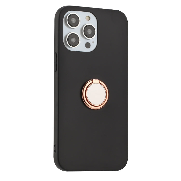 For iPhone 14 Pro Matte Ring Holder TPU Phone Case